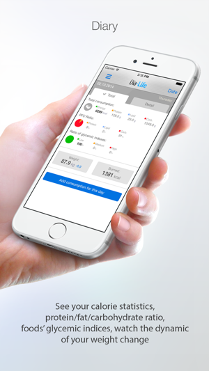 ‎DiaLife - calorie counter, calorie burn, glycemic index, weight tracking Screenshot