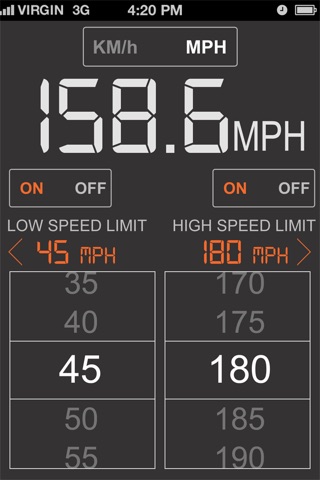 High & Low Speed Limit alert System screenshot 2
