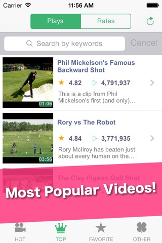 GolfTube : Golf Lesson videos and amazing golfer play movies viewer screenshot 3