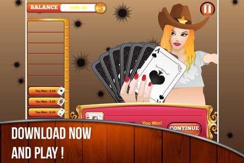 ` Cow Girl's Hi-Lo : Guess the Card Grand Poker Party FREE screenshot 2