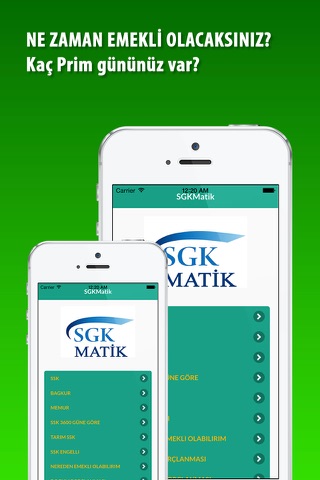 SGK Matik: SGK, SSK, Bağkur, Özürlü, İşçi, Memur Emekli Hesaplamaları screenshot 2