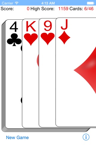 One Hand Solitaire screenshot 3