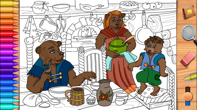 Goldilocks and the Three Bears. Coloring book for children