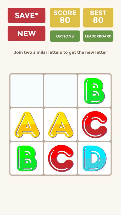 2048 Alphabet Version - Swipe to move ABC tiles like Numbers