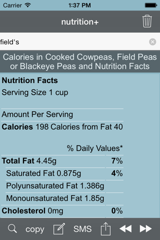 nutrition+: Food & Calorie Information and Nutritional Content screenshot 2