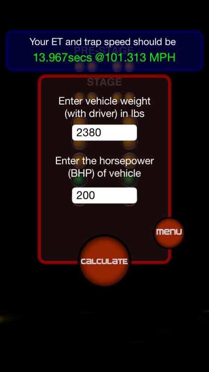 Drag Race Calculator