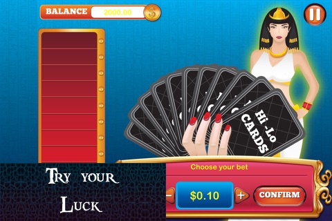 ` Cleopatra's Fortune - Queen of Hi Lo Kingdom Free Casino Game! screenshot 3