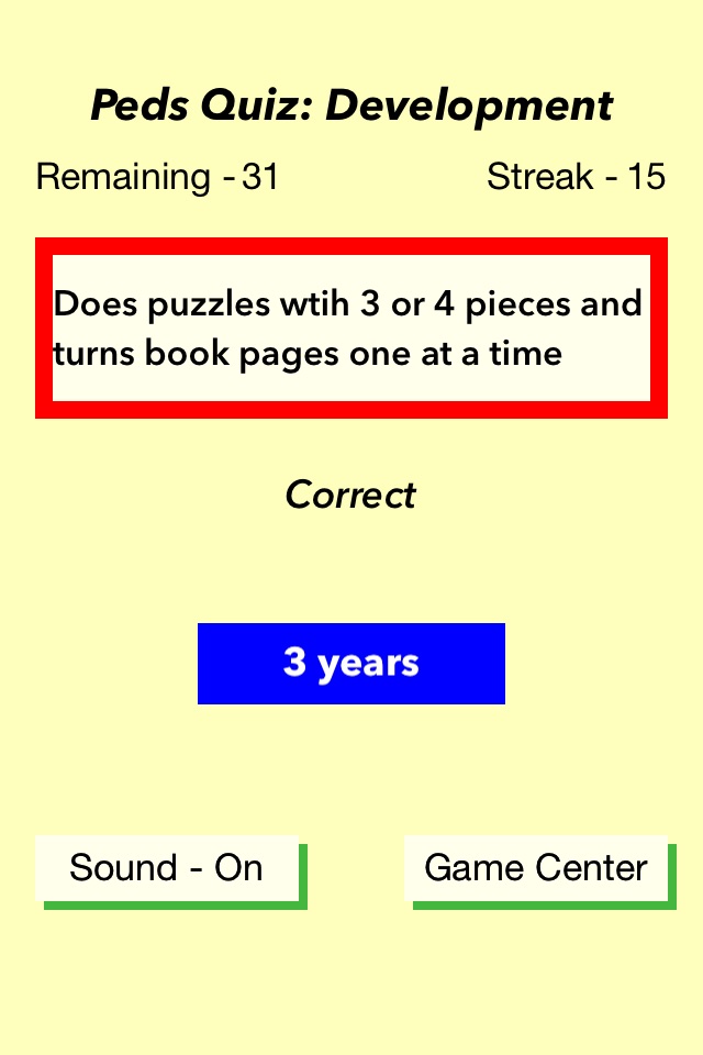 Pediatrics Quiz screenshot 2