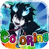 Coloring Anime & Manga Book : Japanese Photos  Cartoon Paint on Blue Exorcist