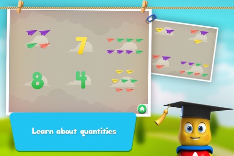 Paper Plane Numbers Count & Quantity hiding Peekaboo Puzzle : Teaching Math Series for kids of Montessori FREE screenshot 3