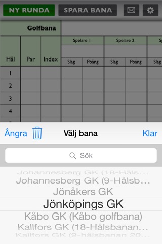 Scorekort screenshot 2