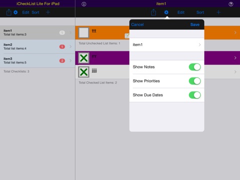 iCheckList Lite For iPad screenshot 3