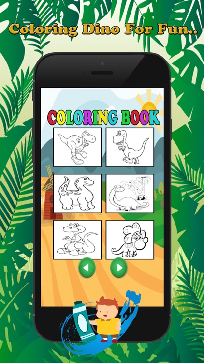 Cute Dino Paint and Coloring Book Learning Skill - Fun Games Free For Kids