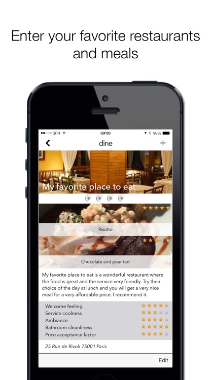 Dine - your restaurant notebook