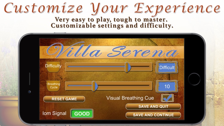 Villa Serena for use with Wild Divine IomBlue biofeedback sensor. screenshot-3