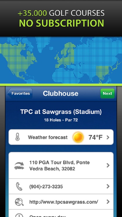 Mobitee Golf GPS Rangefinder Scorecard Flyover