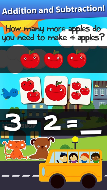 Animal Math Games for Kids in Pre-K, Kindergarten and 1st Grade Learning Numbers, Counting, Addition and Subtraction Free