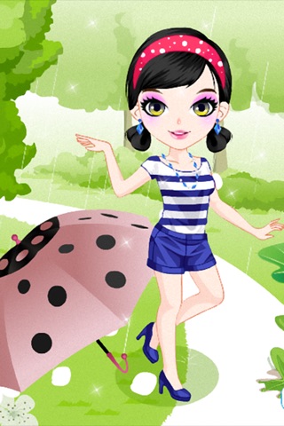 Girl in the rain DressUp screenshot 2