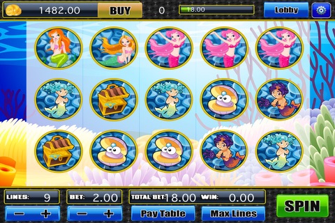 World of Big Fish & Mermaid Slots Casino Plus Tournaments 21 Cards Pro screenshot 3