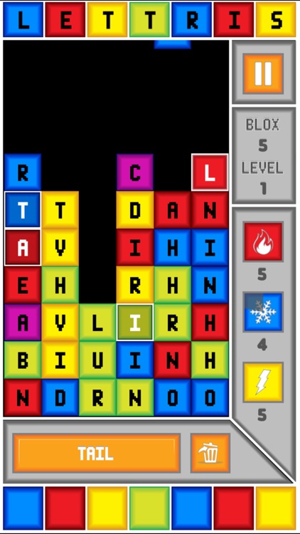 Lettris - Words Built from Descending Alphabetic Blox