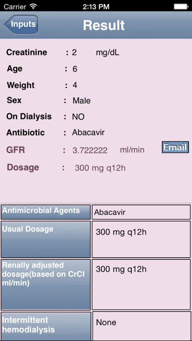 Antibiotic Dosage Calculator Screenshot 1