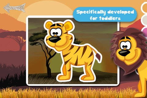 Kids Puzzle Teach me Tracing & Counting with Wild Animals Cartoon: Draw your own giraffe, zebra, hippo and lion and learn all about the safari screenshot 4