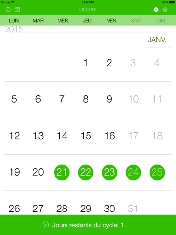 Screenshot #6 pour Ooops! calendrier pour femmes – calculez votre cycle et votre ovulation mensuels, calculez votre cycle menstruel, calculateur de cycle menstruel