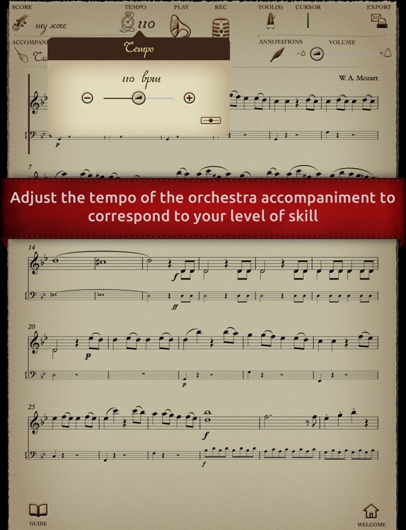 Play Mozart – Symphony No. 40 in G minor – 1st movement Molto allegro (interactive violin sheet music)