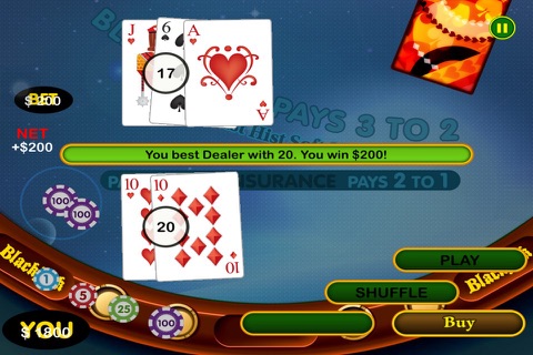 All-in Diamond Blackjack 21 Jewel Blitz Mania Casino Pro screenshot 2