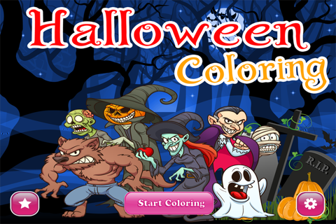 123 Halloween Coloring Book - Spooky Monster Pics for Preschool Kids FREE screenshot 3