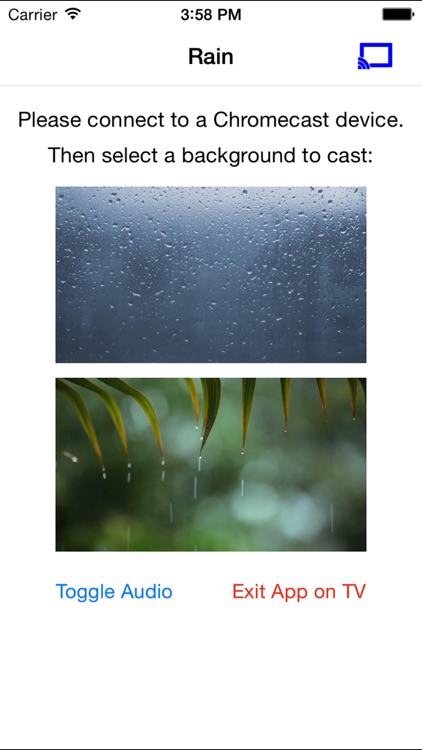 Rainy Window on TV for Chromecast