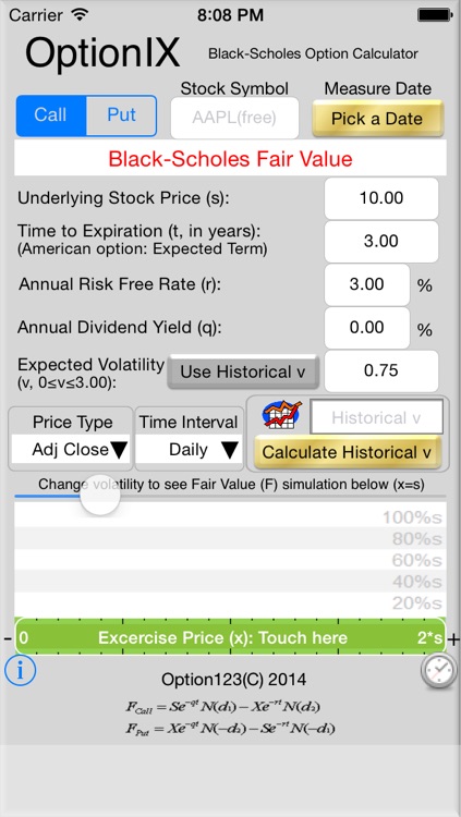 Black-Scholes Option Calculator