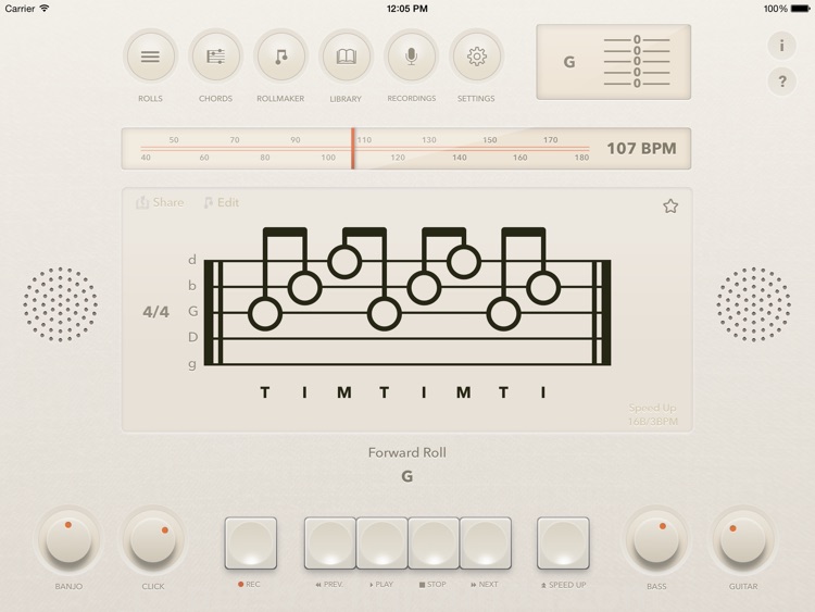 Banjo Rolls Trainer iPad