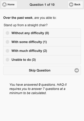 RheumInfo HAQ-II Calculator screenshot 2