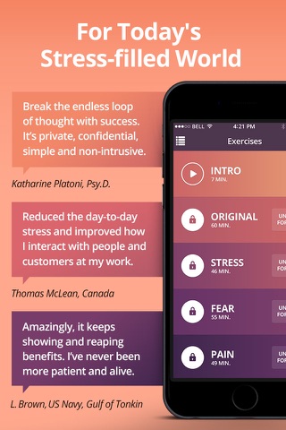 Cure Stress - unique technique for relief of anxiety, pain, stress, insomnia and more screenshot 4