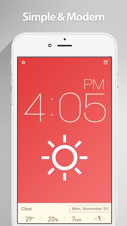 Red Clock FREE Edition - The Minimal Alarm Clock screenshot-0