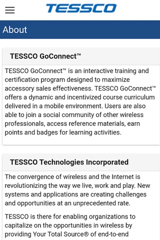 TESSCO GoConnect screenshot 2