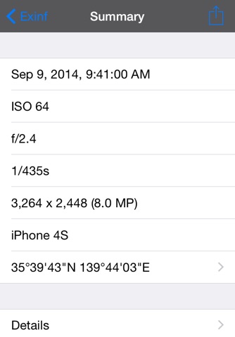 Exinf Browse EXIF metadata screenshot 2