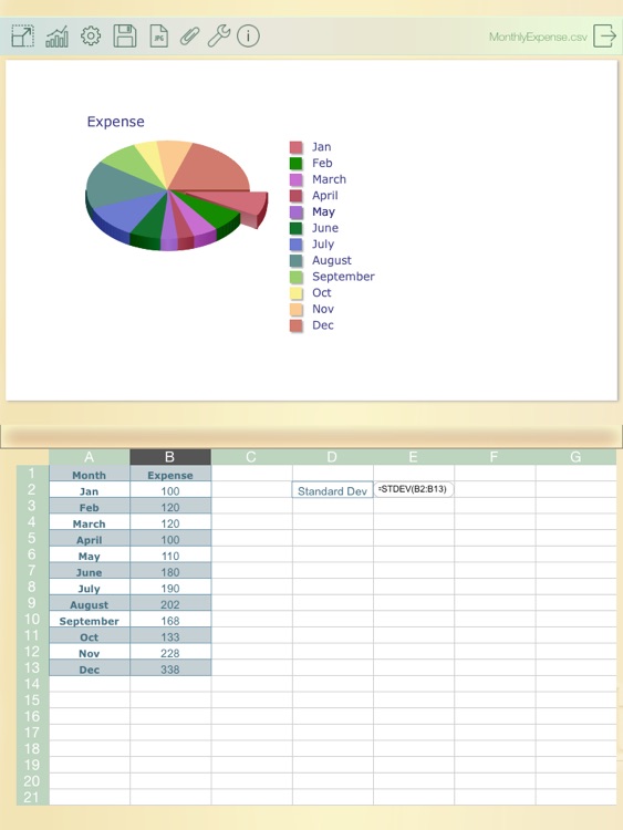 TabChart - edit spreadsheets and generate 3D charts