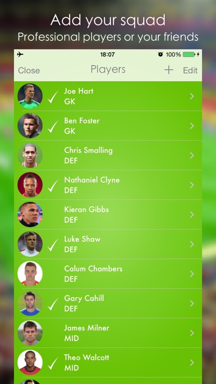Lineup - Football Squad