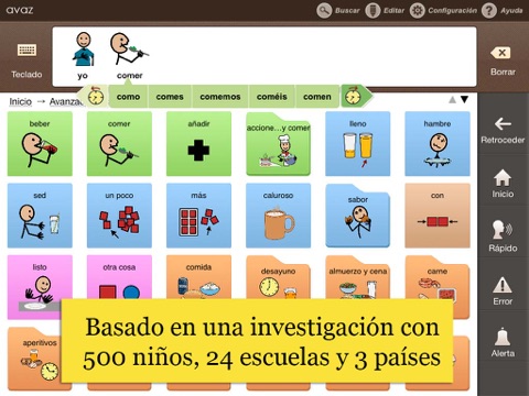 Avaz Español - AAC App para el autismo (Software de comunicación aumentativa Imagen para Niños con Necesidades Especiales) screenshot 2