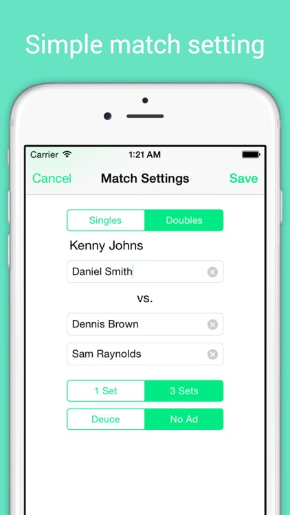 TennisCore - track tennis scores & review stats