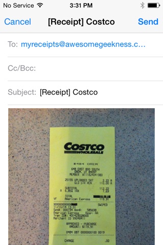 Receipt Emailer screenshot 2