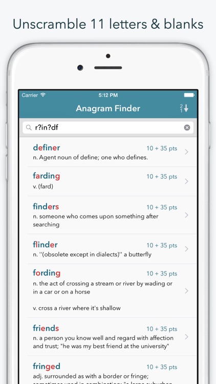 Word Lookup Pro - Dictionary and Anagram Finder "for Words With Friends"