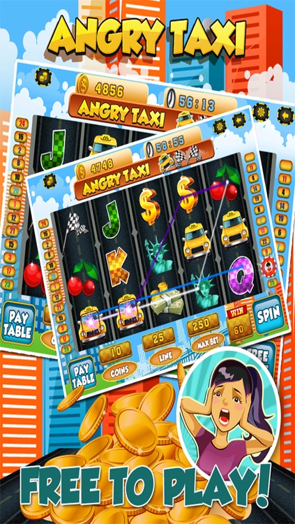 Angry Taxi Slots - New York City Dash Casino Slot Machine Game Free screenshot-4
