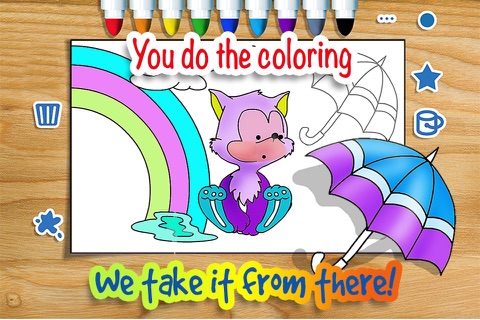 Animals Peekaboo Coloring Book - Cartoon Animation Painting Pages - Kids Drawing Games screenshot 2