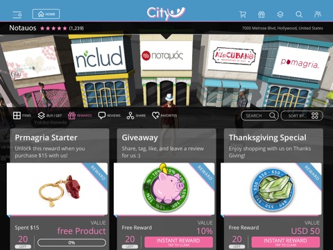 CityU – Virtual online shopping world. Shop with friends, win rewards and find designer styles! screenshot 3