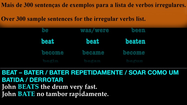 iRRegular Verbs - Português Inglês - English Portuguese Free
