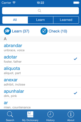 Portuguese−English dictionary screenshot 3