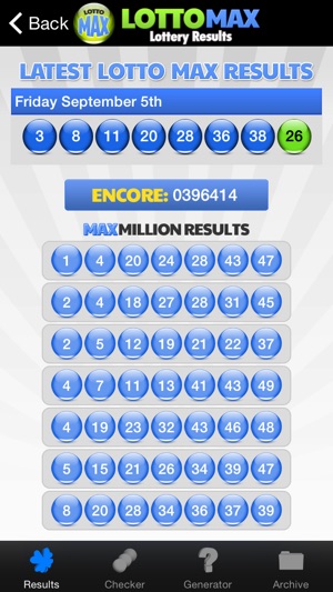 lotto max result checker